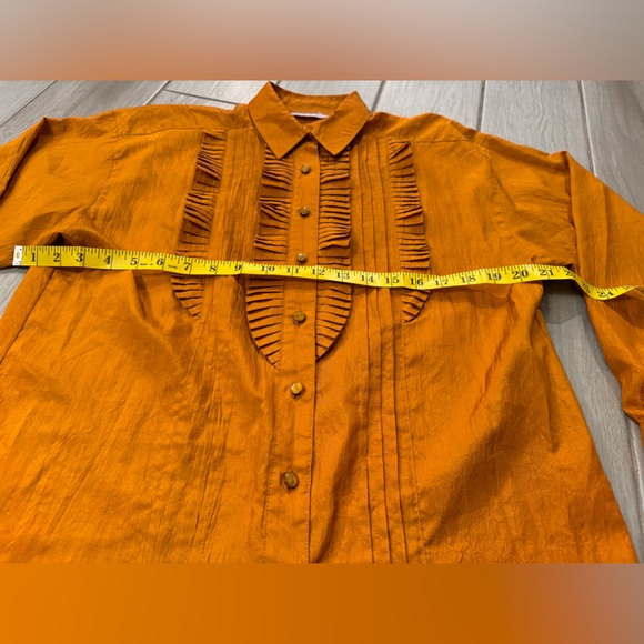 Laura and Jane‎ long sleeve button down size 10 orange - Picture 7 of 13